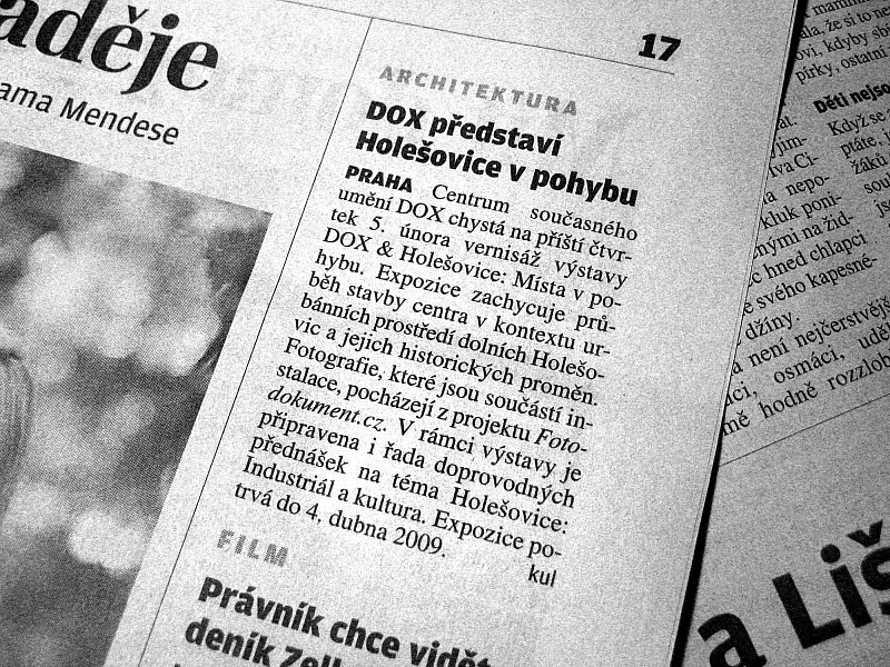 Fotodokument.cz Dox 2009 Lidové noviny